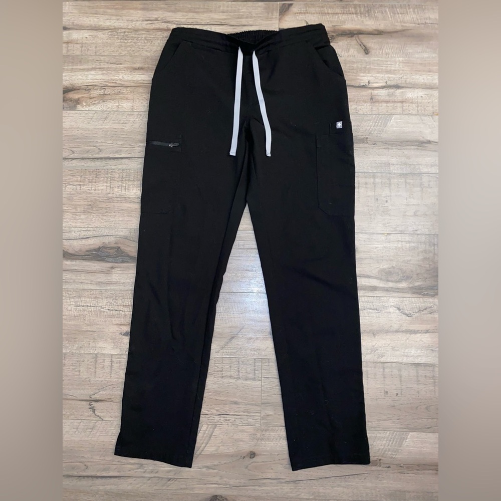 Figs Black Straight Leg Pants